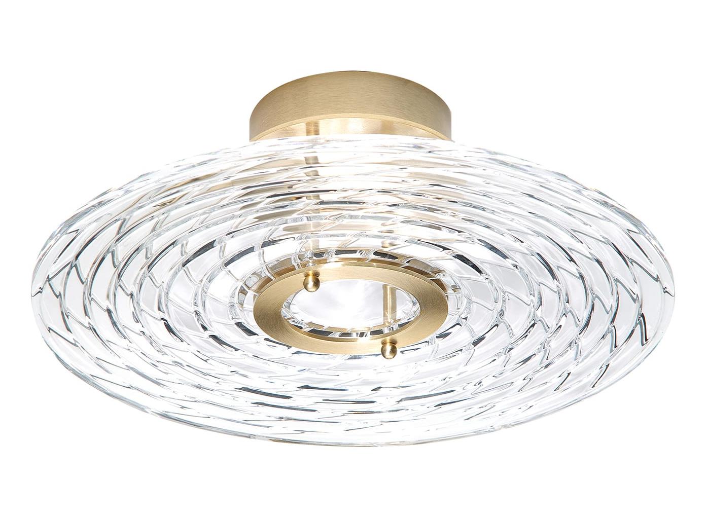 Ripple Soft Gold Crystal Flush Mount
