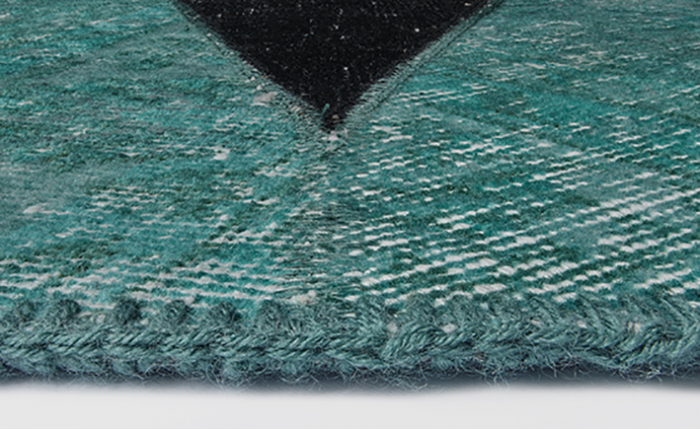Star Black / Turquoise Round Rug