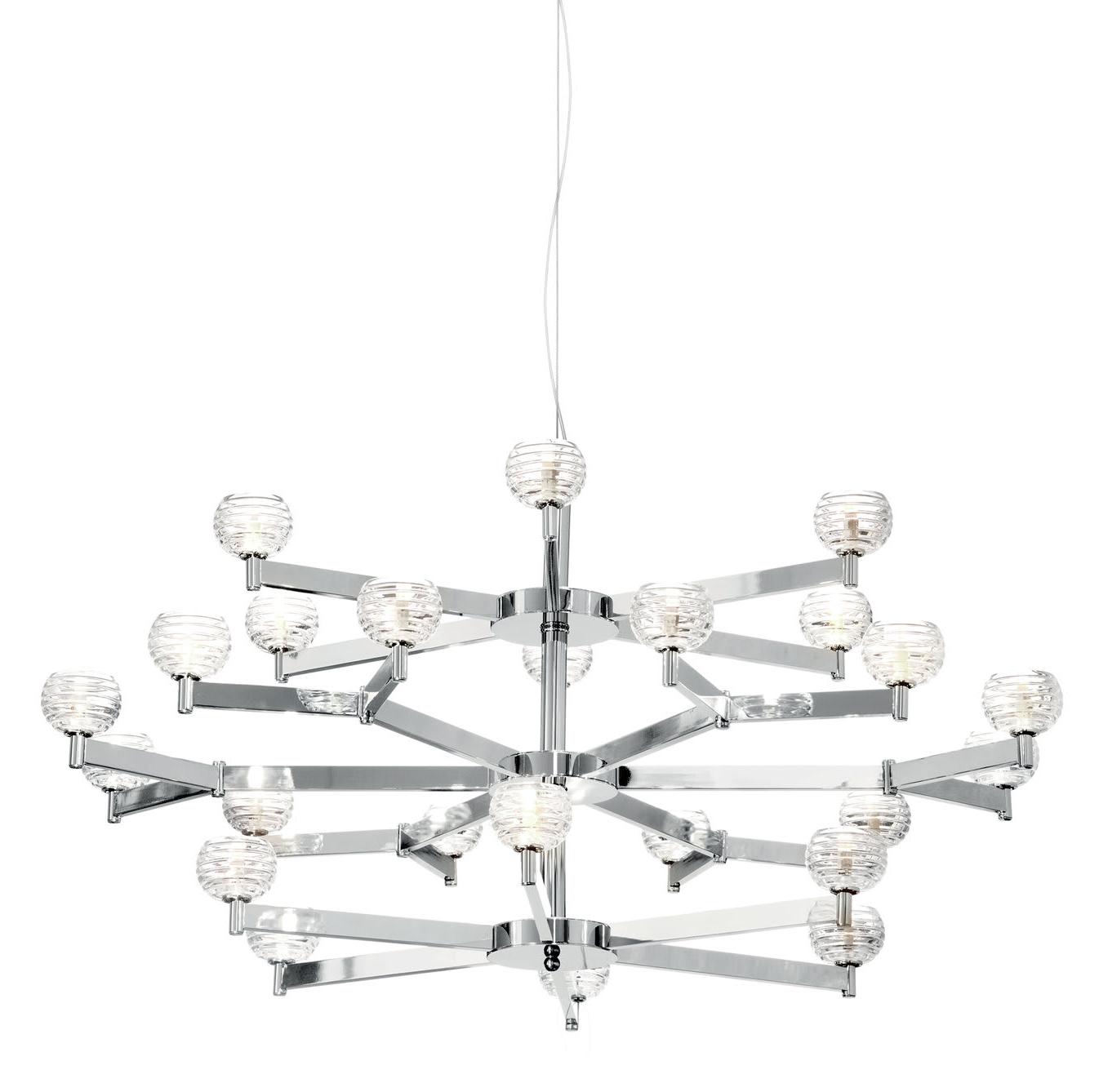 Art Deco Nickel Crystal Chandelier