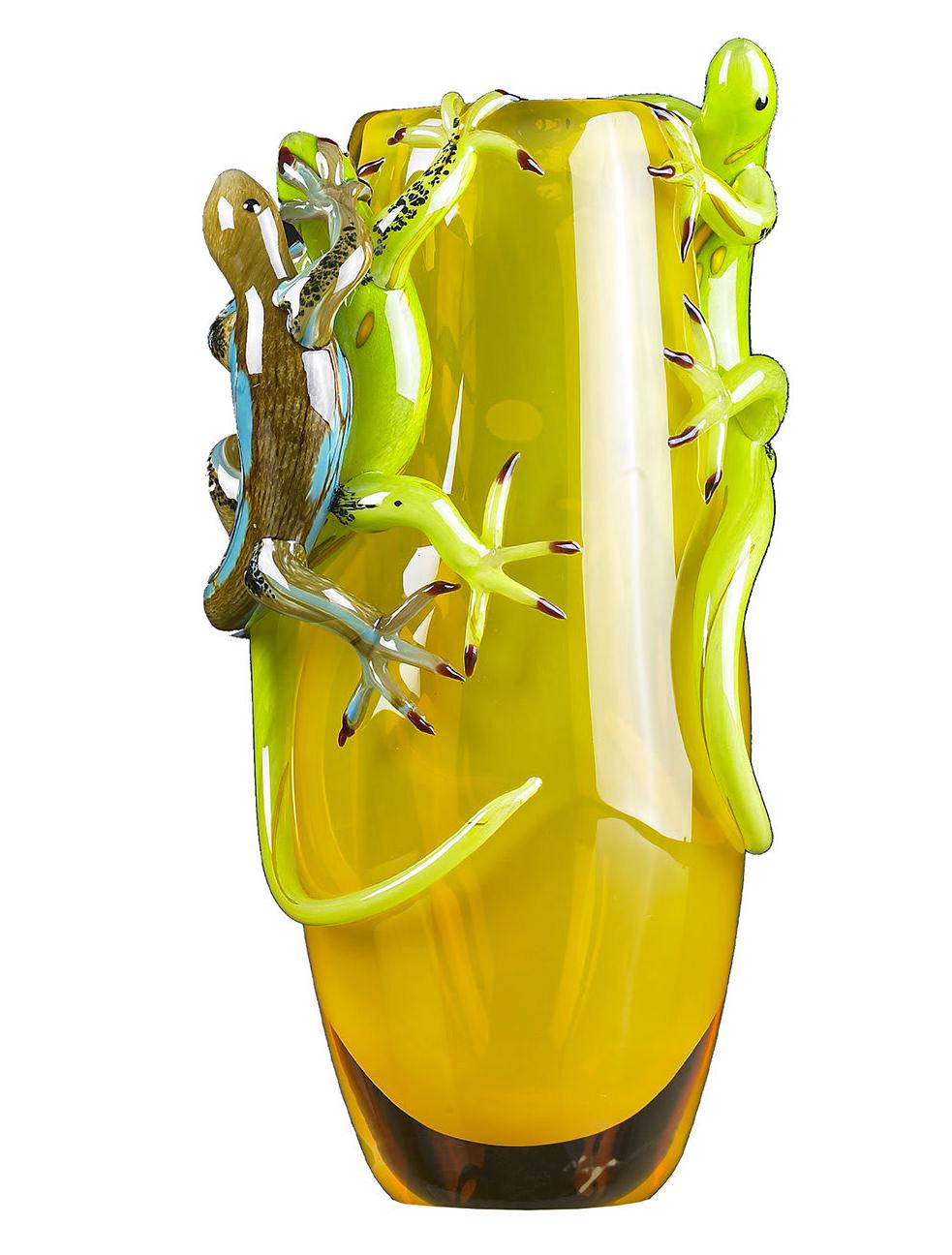 Geckos Italian Ceramic Vase