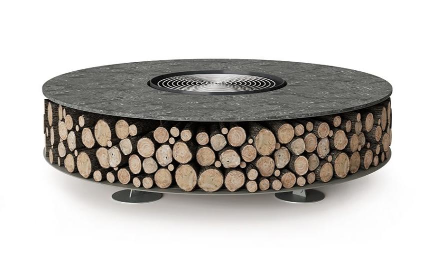 Keramik Outdoor Fire Pit | Finishing: Botticino Dorato | Dimensions: Ø 100 cm
