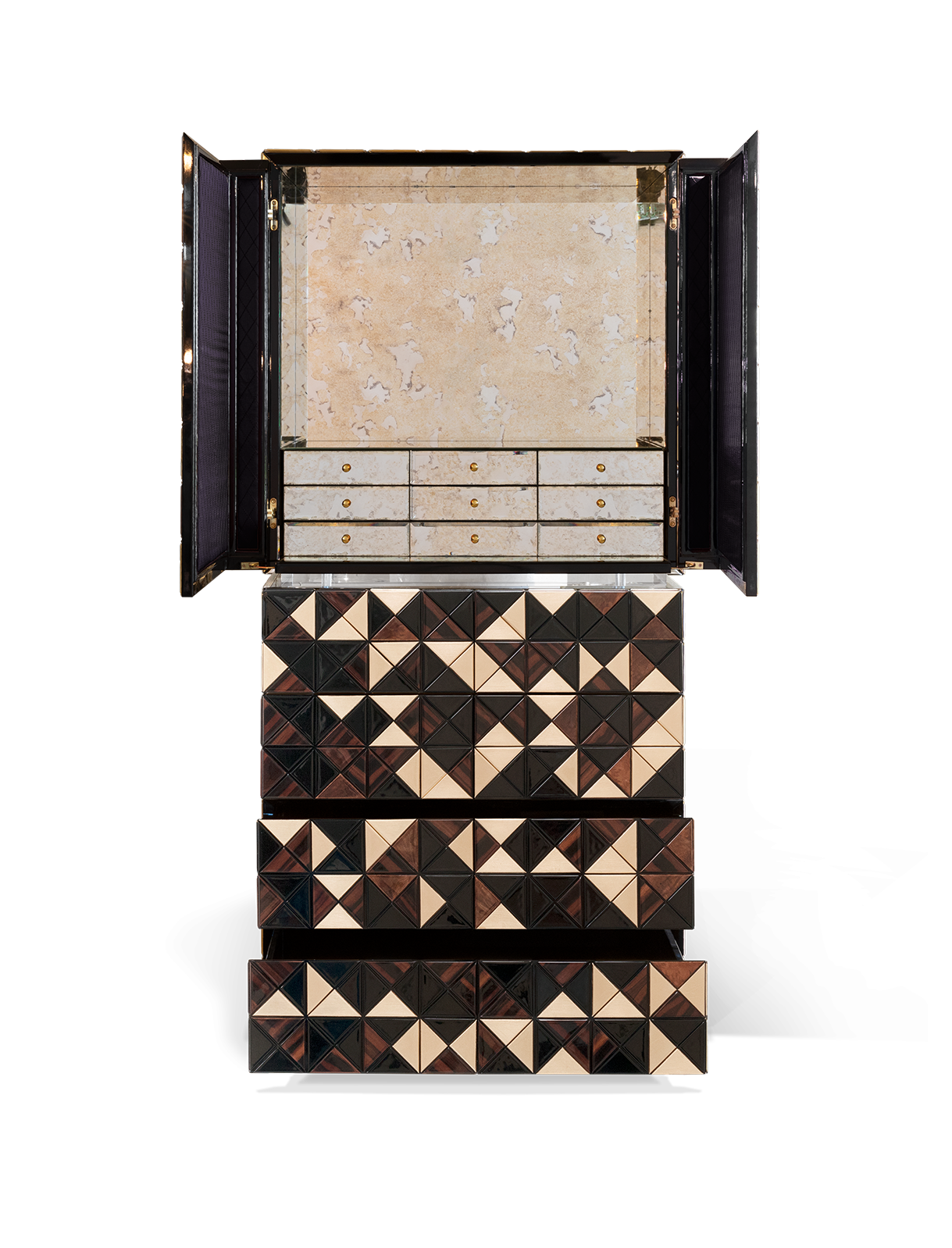 Mosaic II Walnut Designer Cabinet