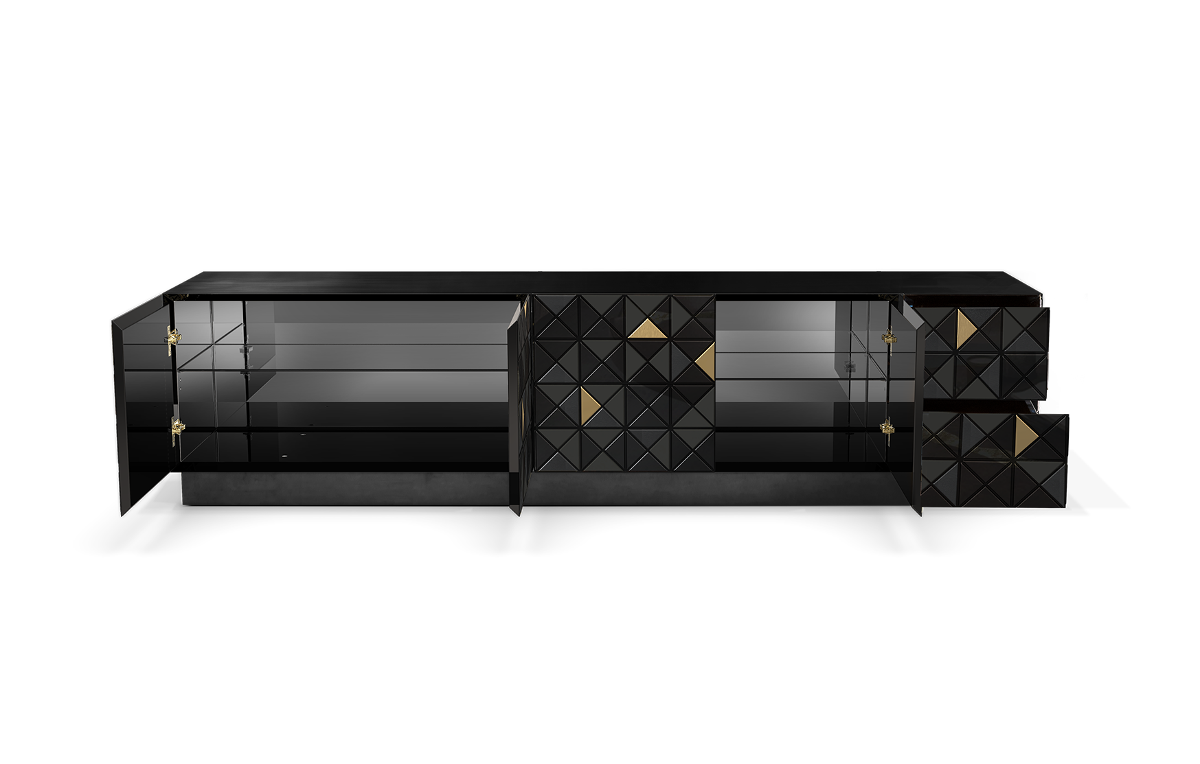 Mosaic Black TV Designer Cabinet