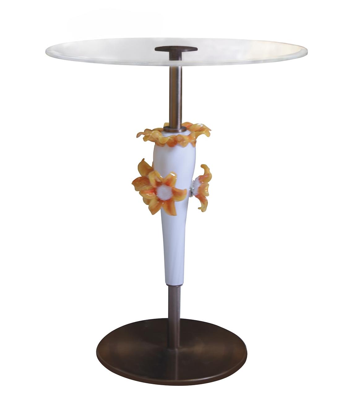Artisan Glass-Top Side Table