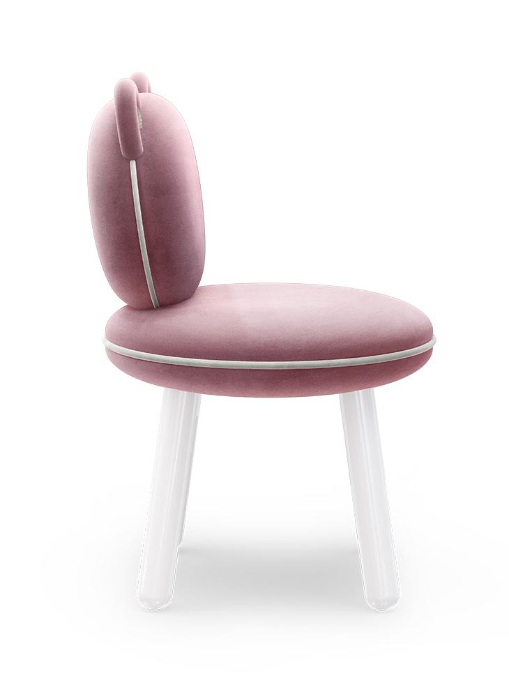 Fluffy Bear Pink Plush Kids Chair