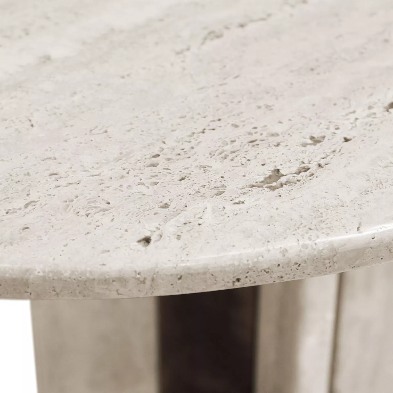 Parisian Travertine Marble Oval Table