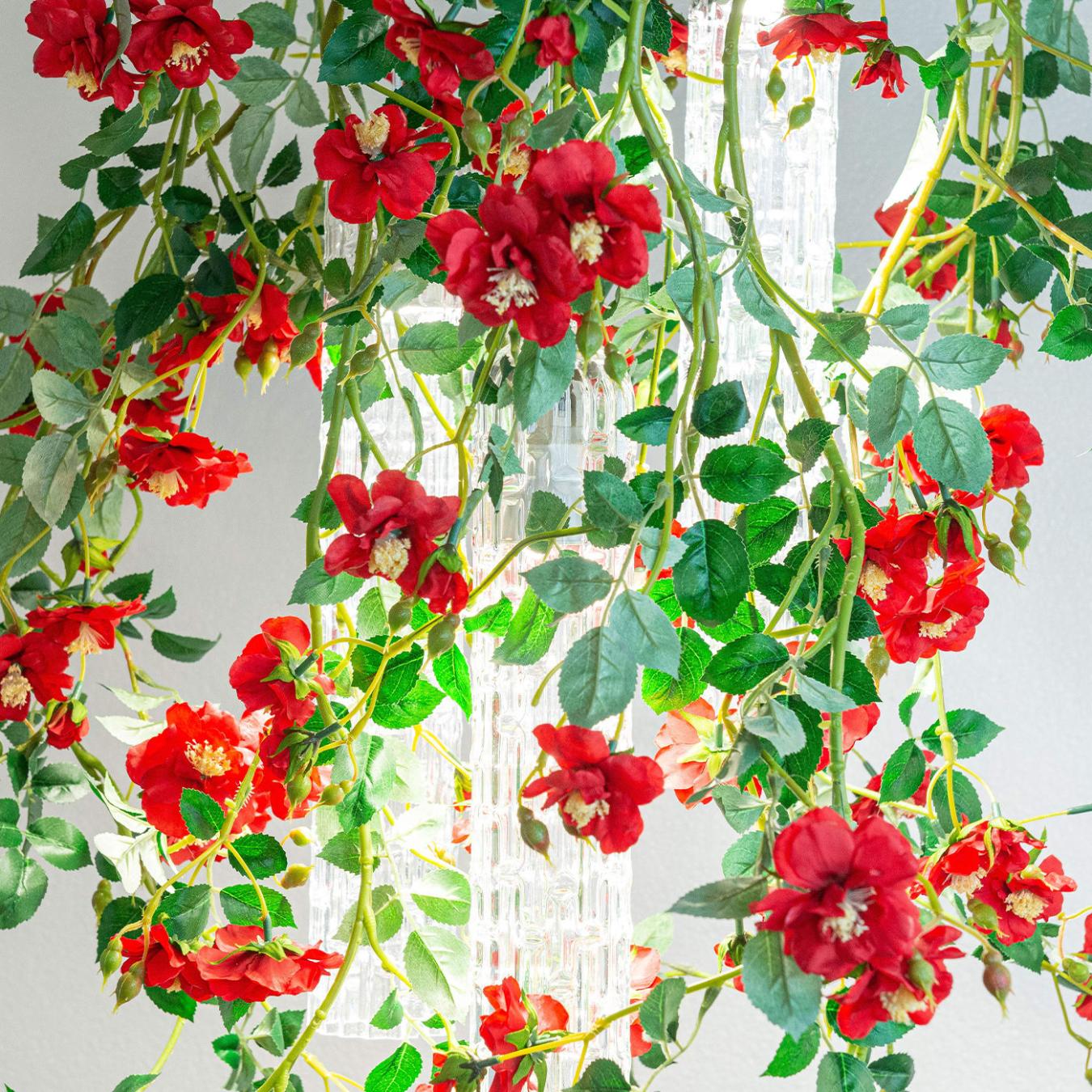 Red Roses Small Handcrafted Chandelier