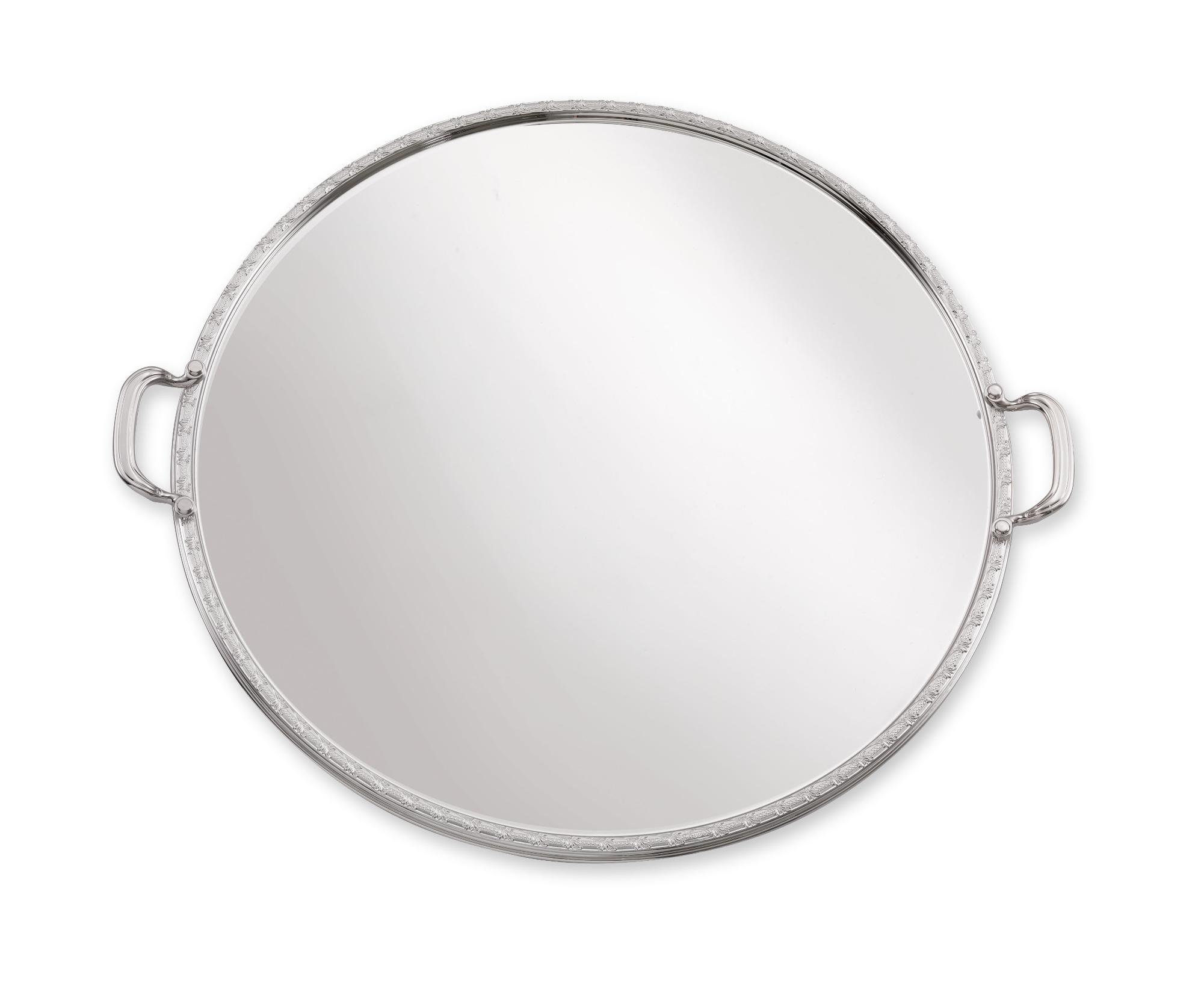 Silver-Plated Round Tray With Handles