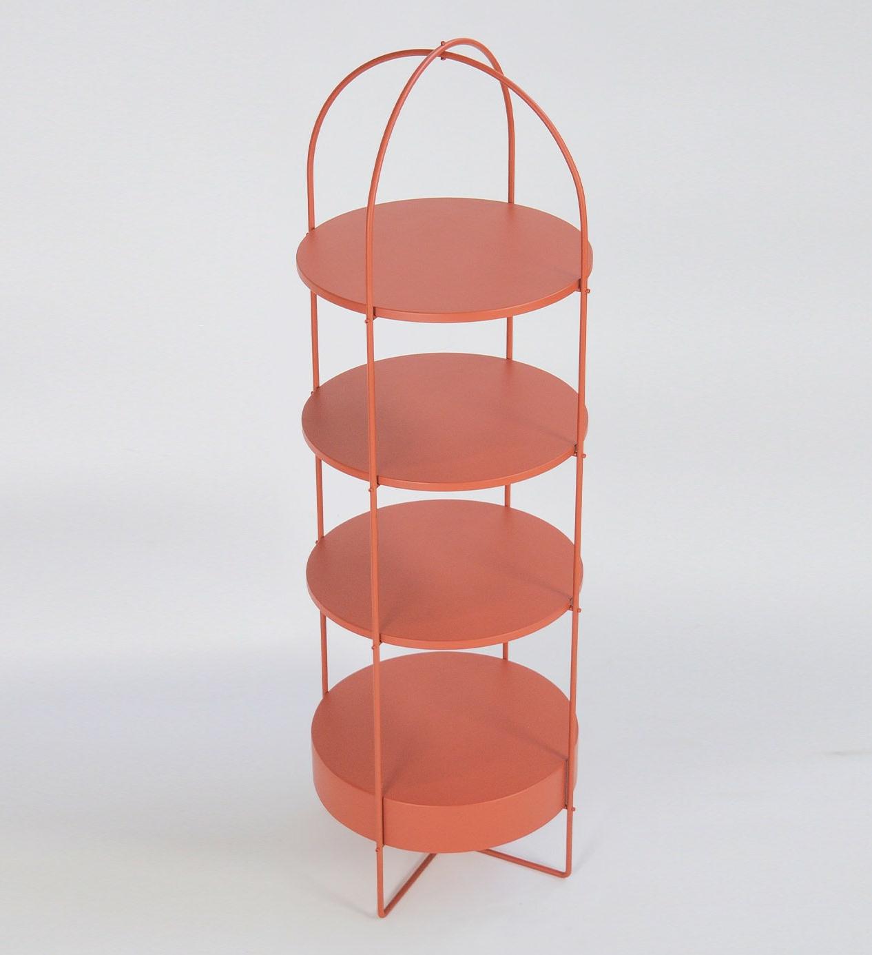 Red Lacquered Storage Shelf