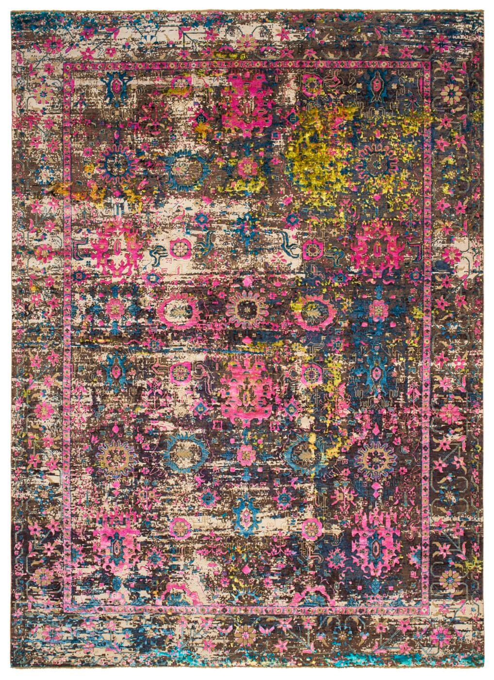 Faded Hand-Knotted Vintage Style Luxury Rug