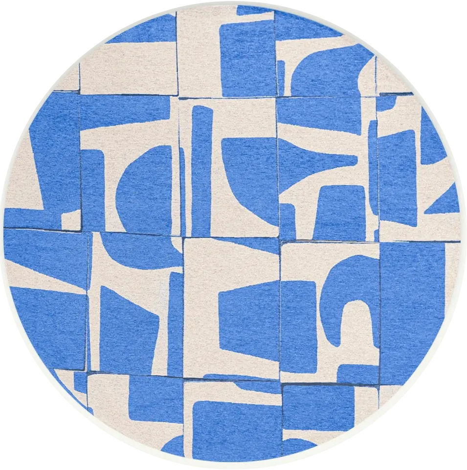 Sky Blue Accent Round Rug | Size: Ø 140 cm