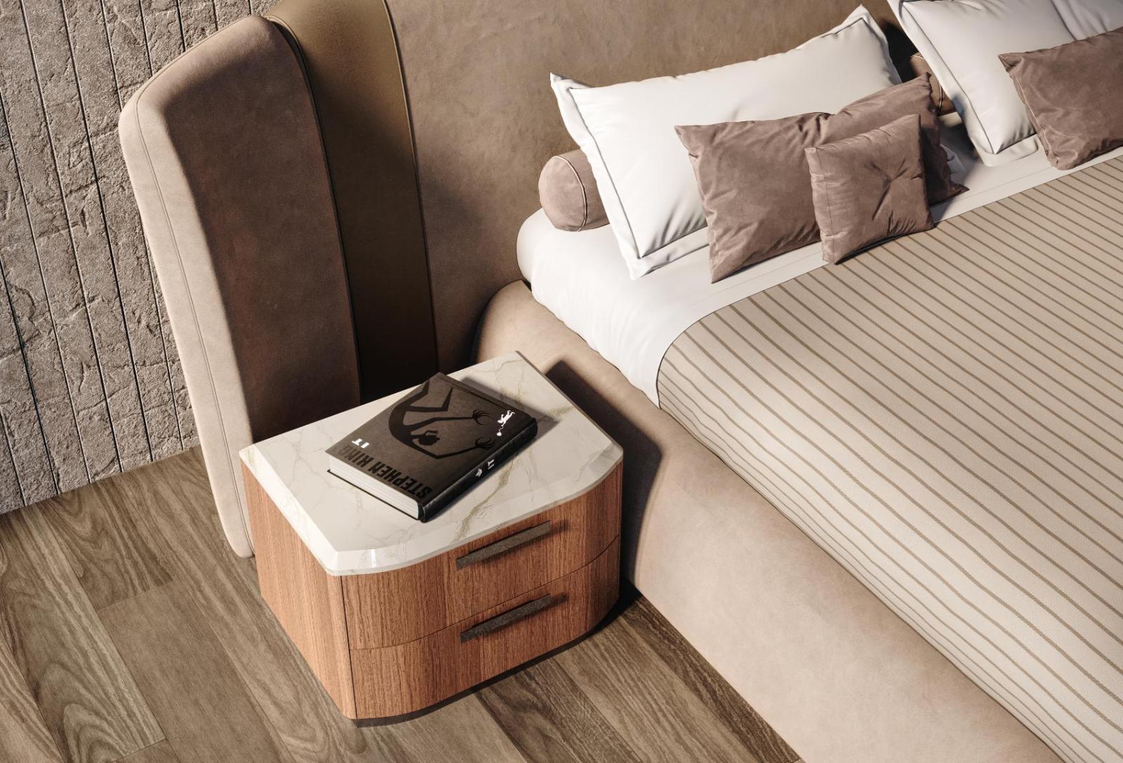 James Marble-Top Italian Nightstand
