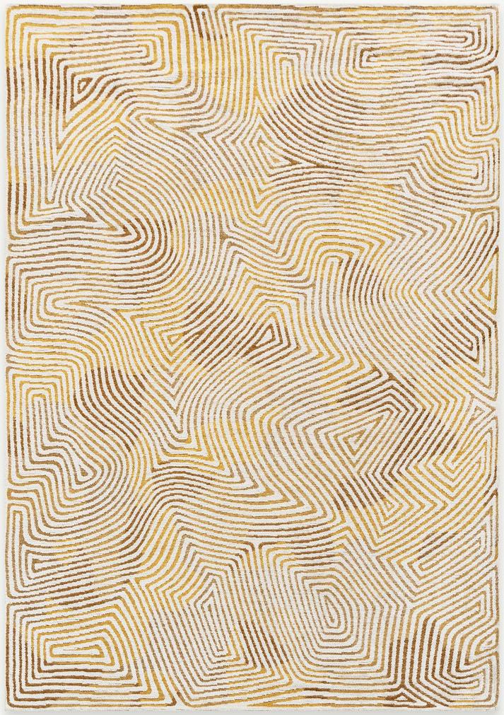 Bohemian Mustard Area Rug | Size: 80 x 150 cm
