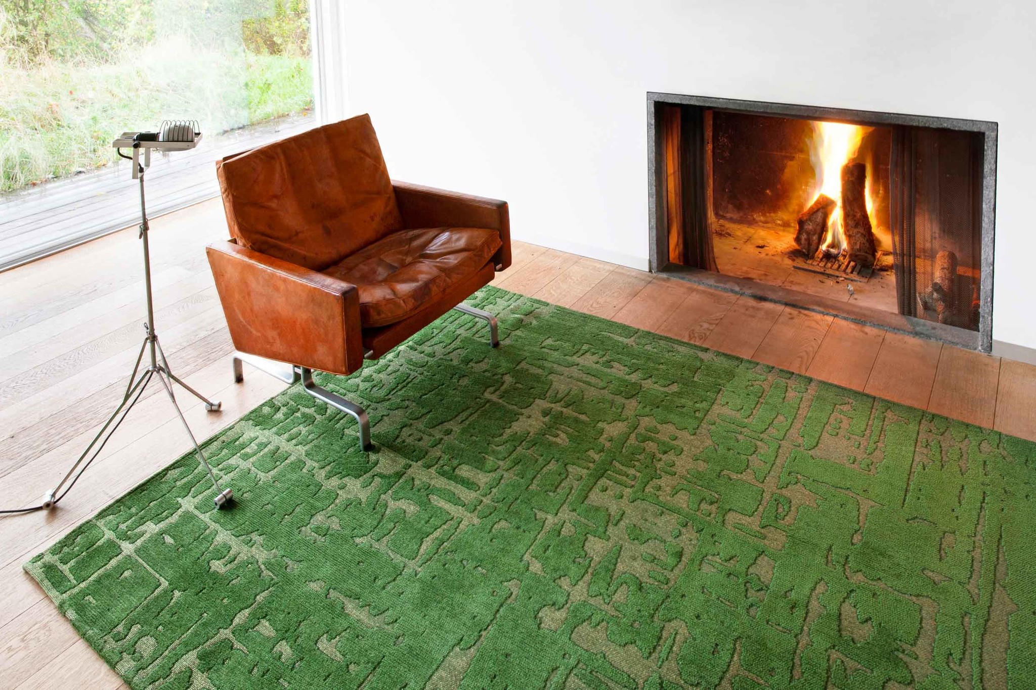 Green Belgian Flatwoven Rug | Size: 140 x 200 cm