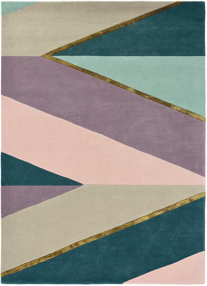 Hand Woven Pink Geometric Rug | Size: 200 x 280 cm