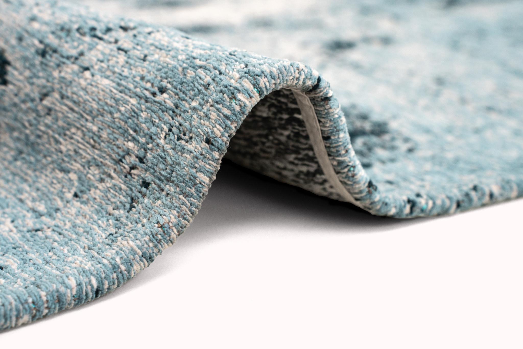 Blue-Green Textured Rug | Size: 280 x 390 cm