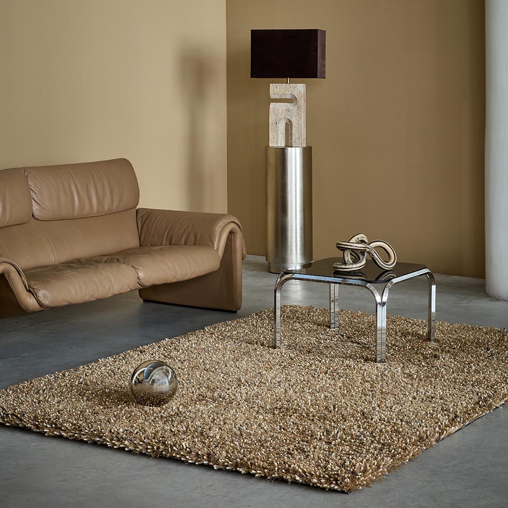 Beige Shaggy Rug | Size: 140 × 200 cm