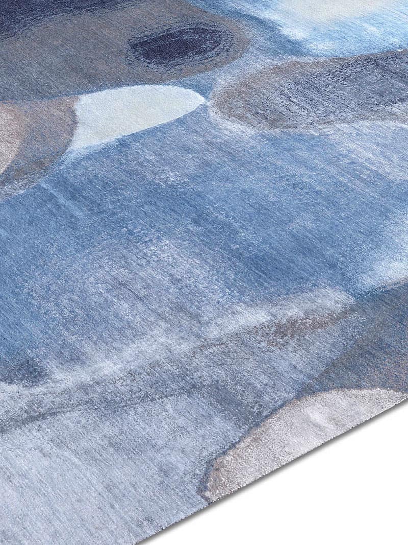 Blue / Grey Luxury Handwoven Rug ☞ Size: 274 x 365 cm