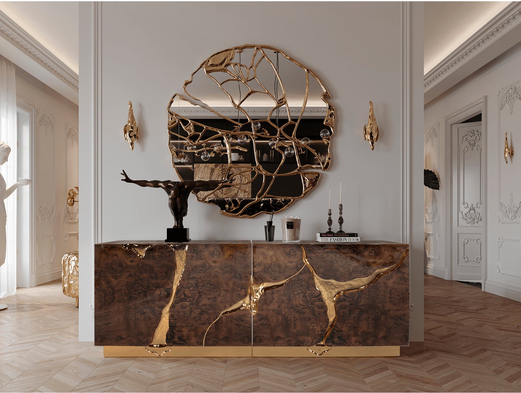 Fissure Walnut Designer Sideboard