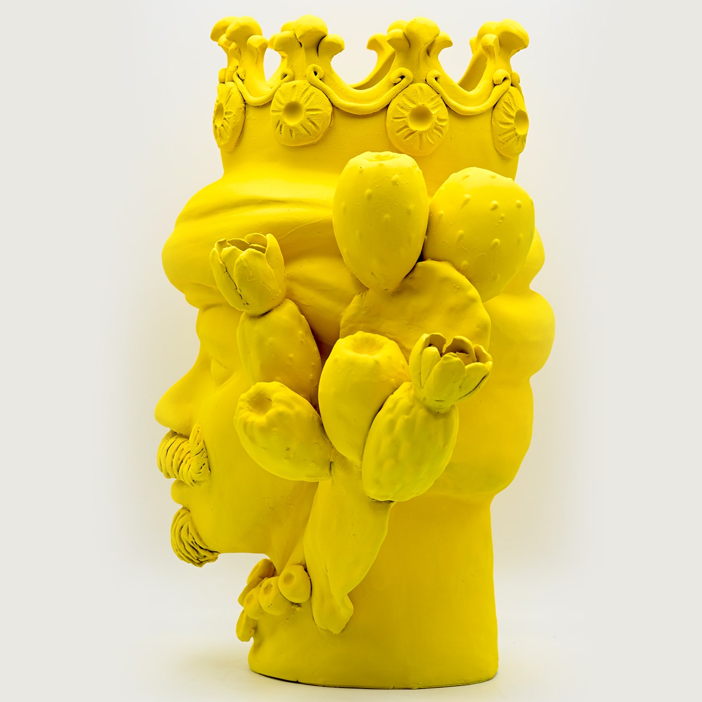 Yellow Matte Finish Moor's Head Sculpture