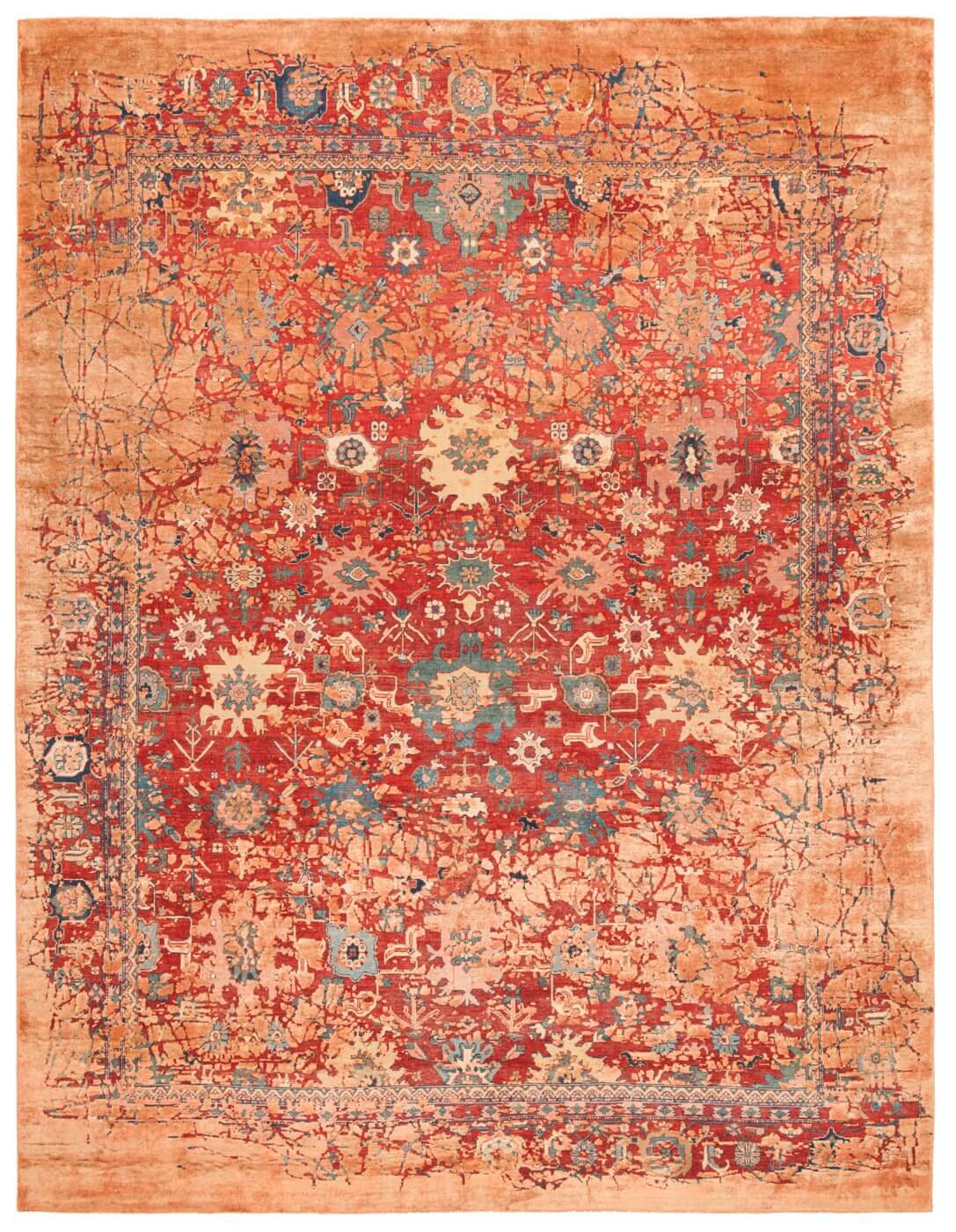 Faded Hand-Knotted Vintage Luxury Rug
