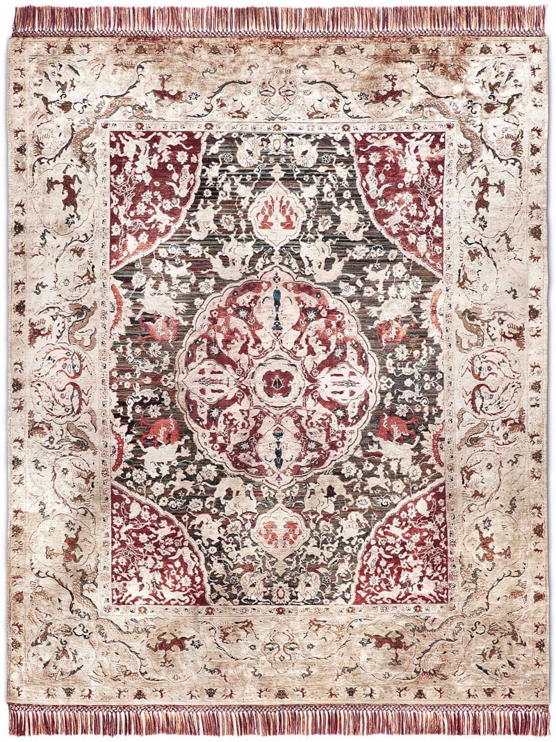 Gold Hand-Knotted Silk / Wool Rug