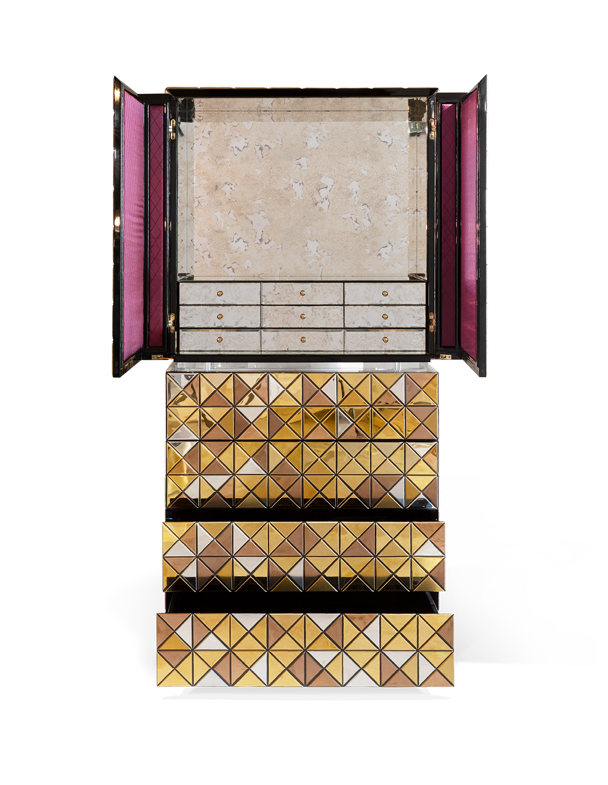 Mosaic II Gold Designer Cabinet