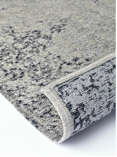 Dark Grey Jacquard Vintage Rug