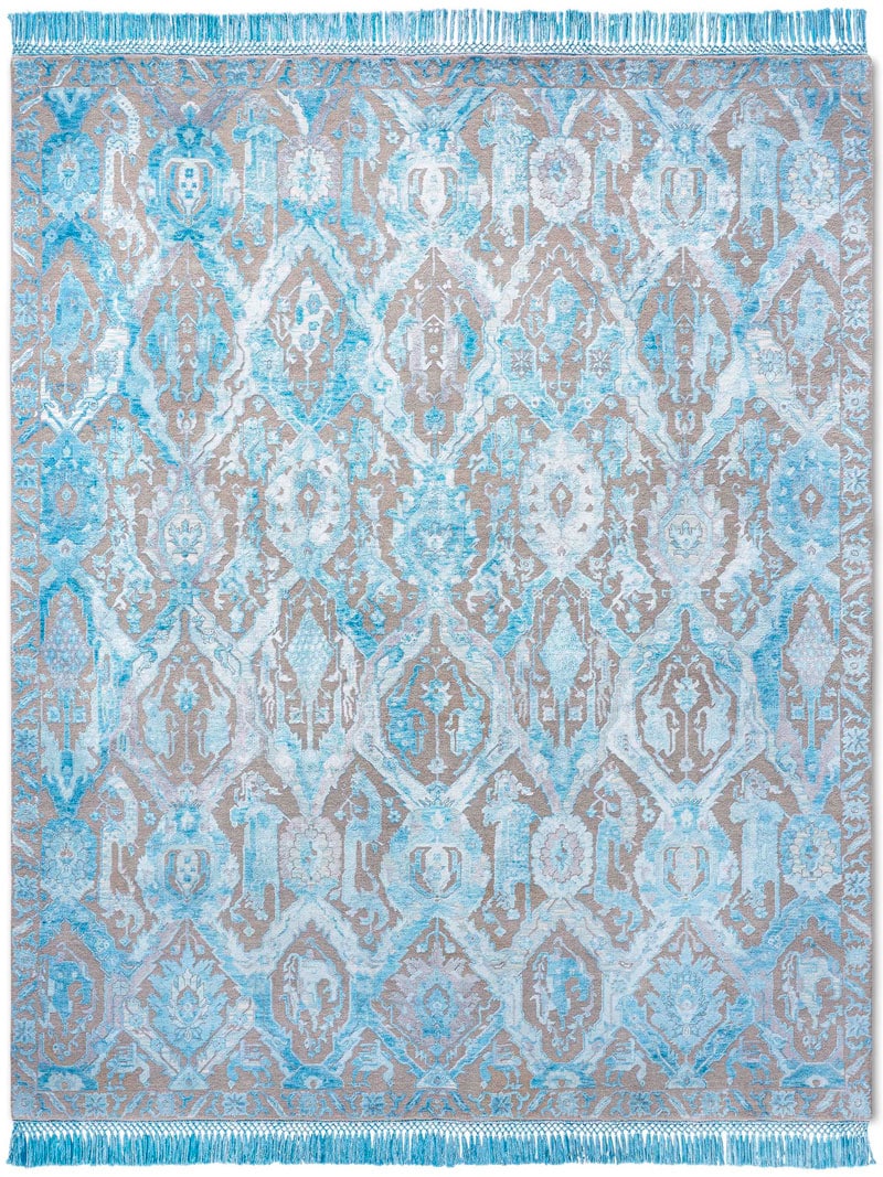 KavaBagh Blue Wool & Silk Rug