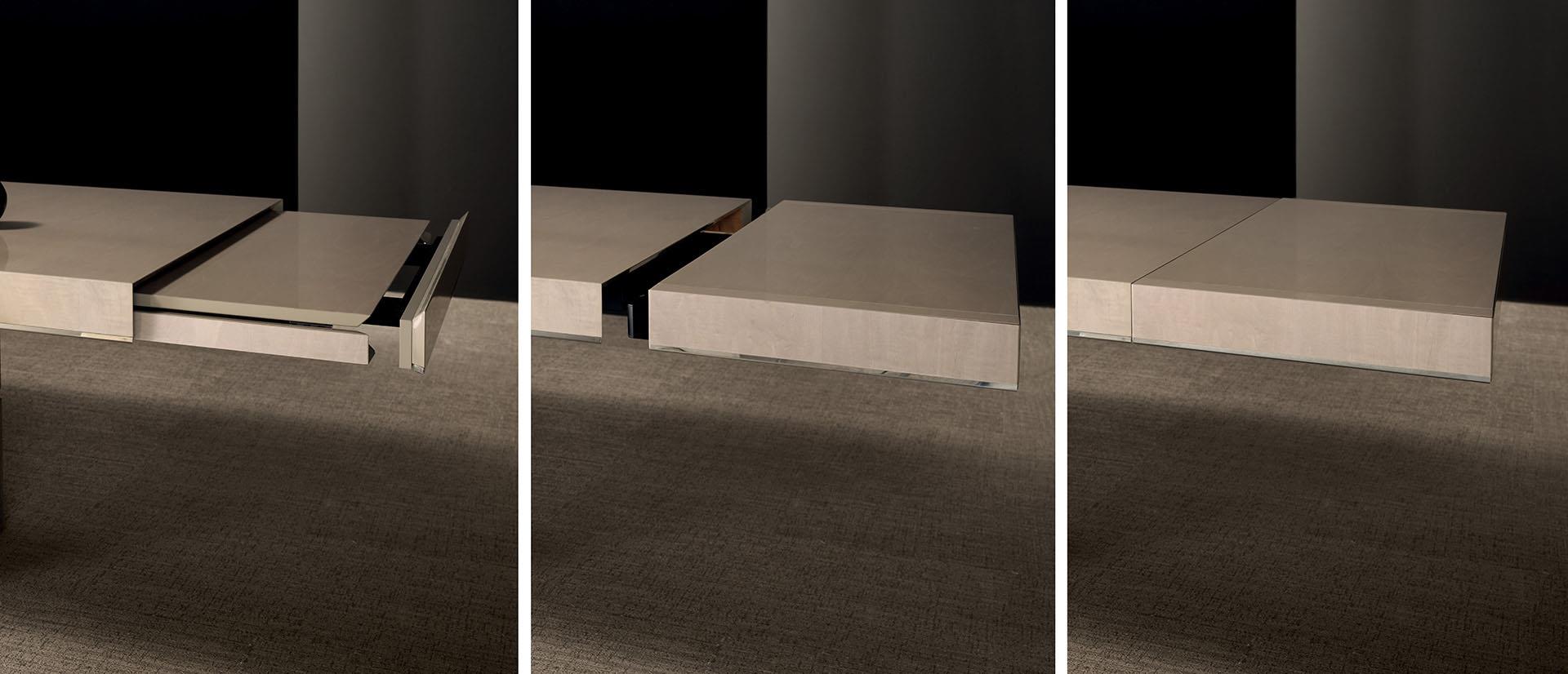 Extendable Leather and Wood Dining Table