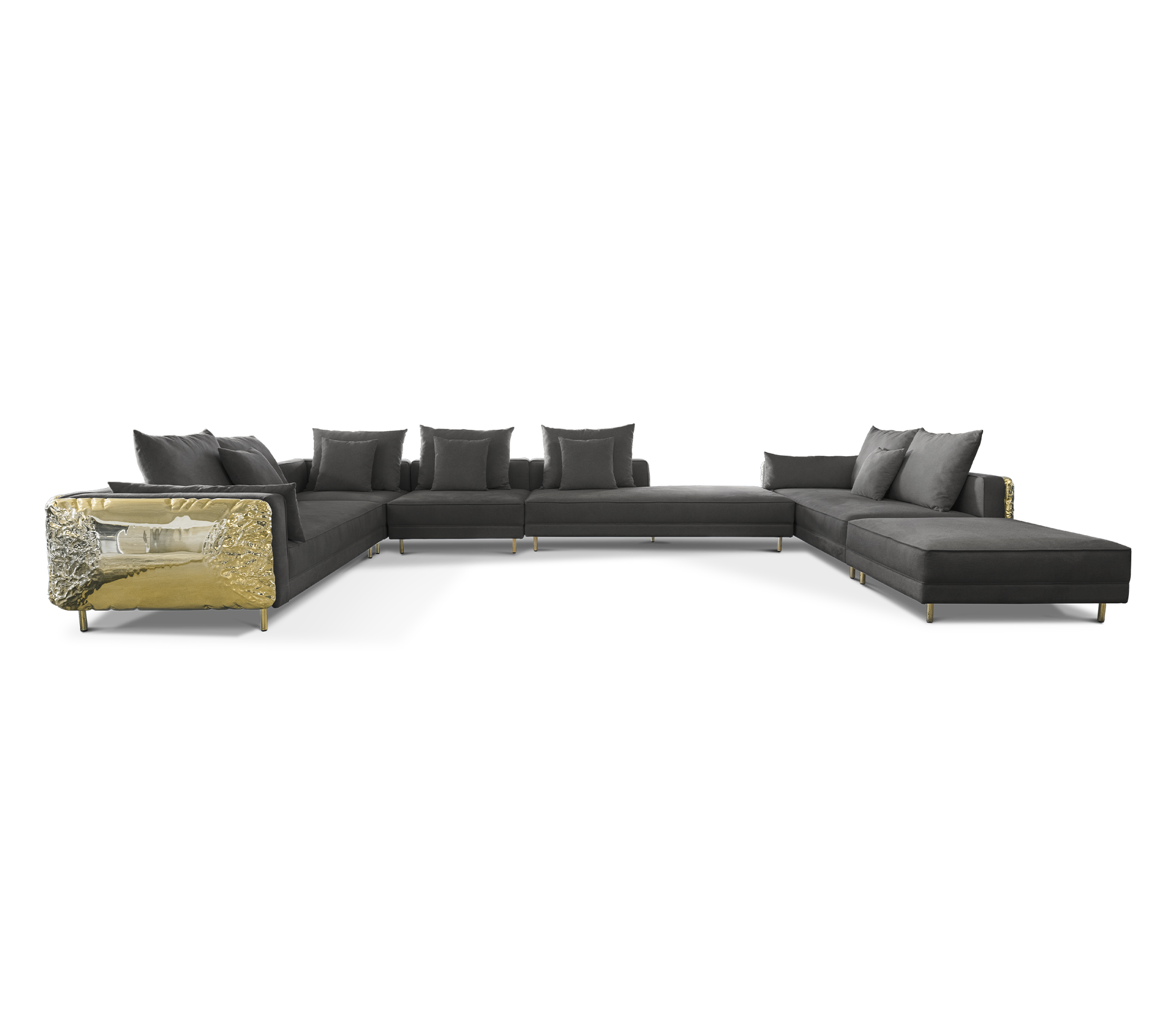 Imperia Black Modular Luxe Sofa
