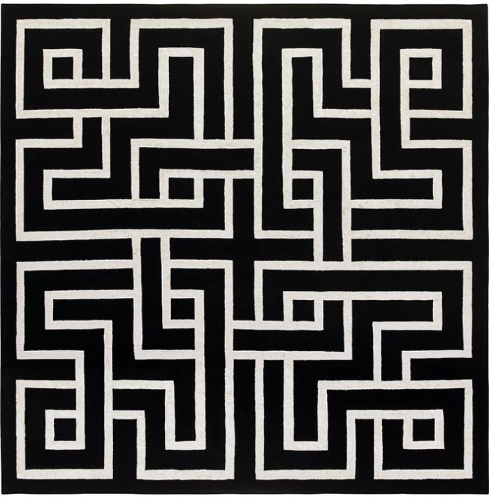 Limited Edition Labyrinth Wool / Bamboo Silk Rug | Size: 200 x 200 cm