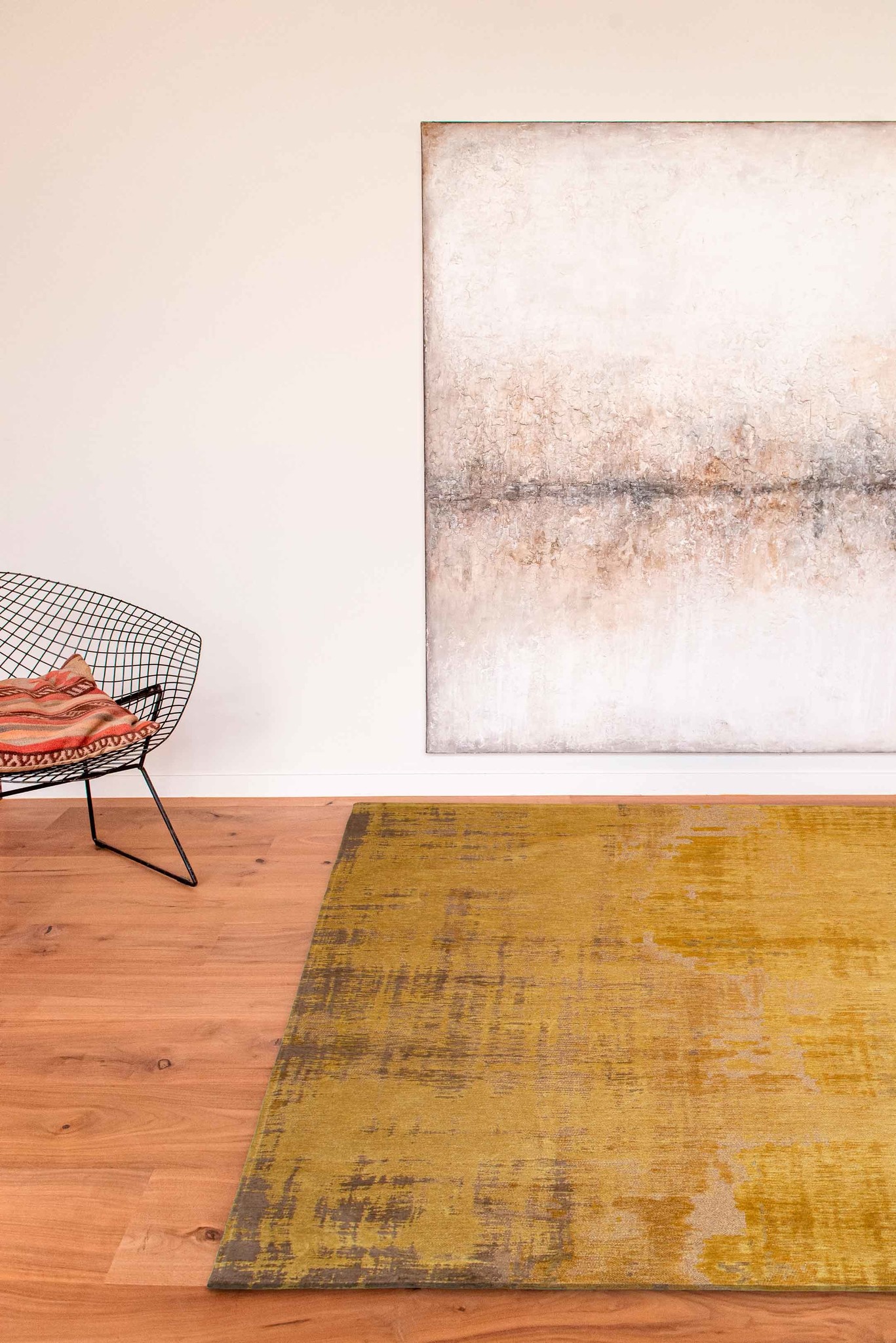 Erased Art Gold Abstract Modern Rug