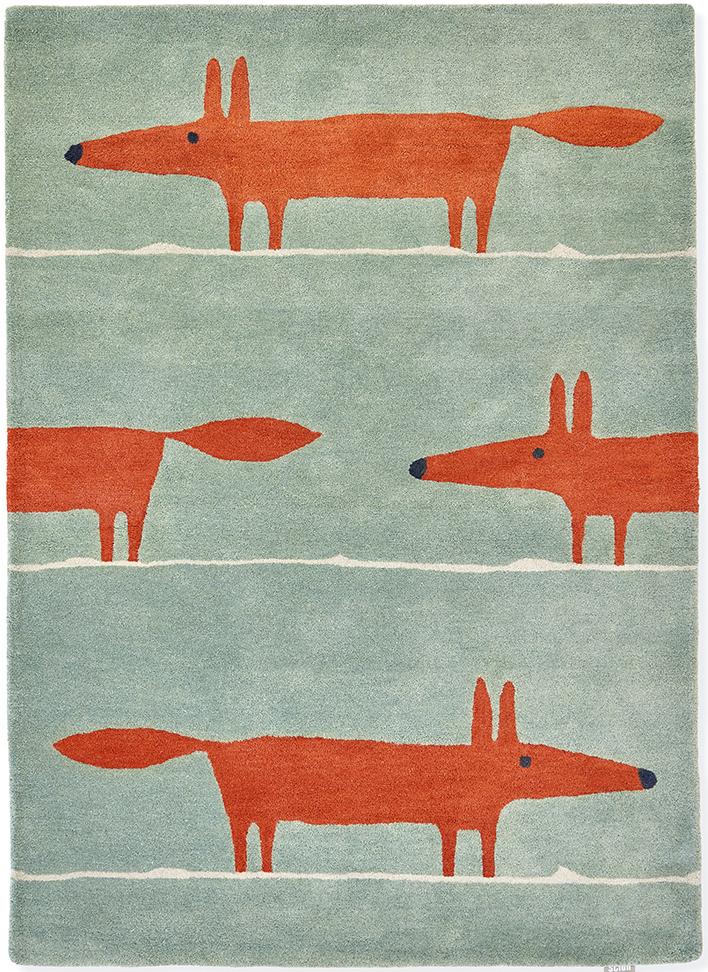 Fox Mint / Poppy Handwoven Rug | Size: 140 x 200 cm