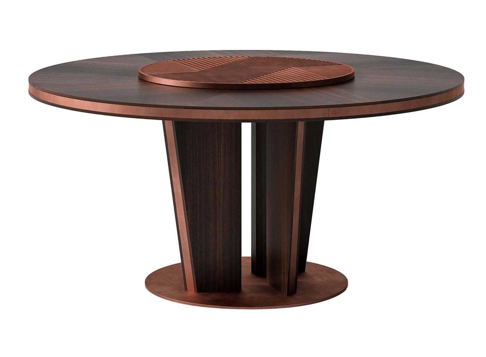 Rich Dark Wood Circular Dining Table