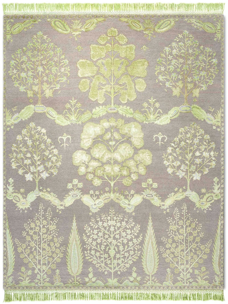 Mughal Green Wool & Silk Rug