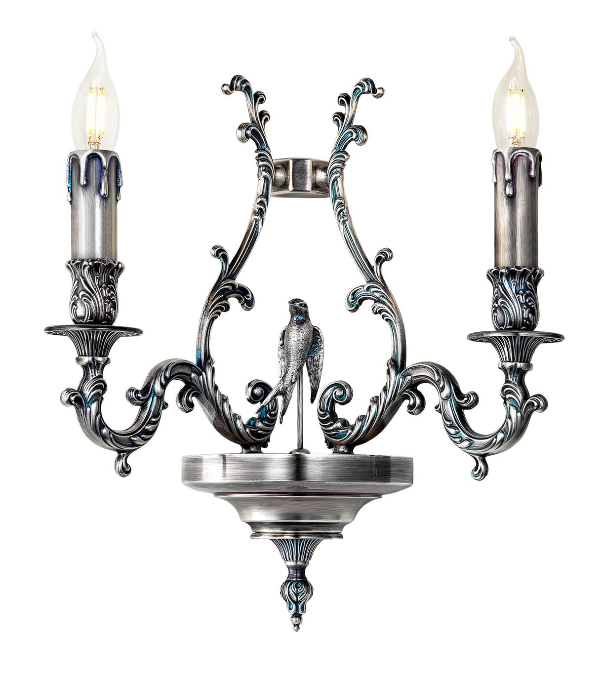 Bird Blue Silver Wall Sconce