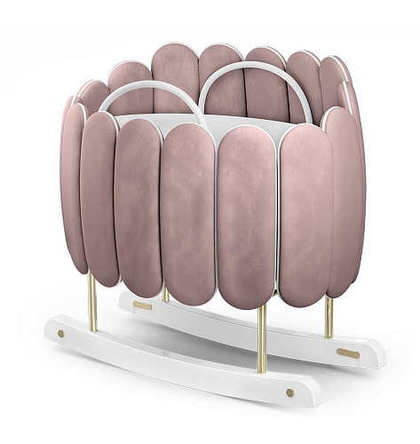 Lotus Gentle Pink Rocking Crib