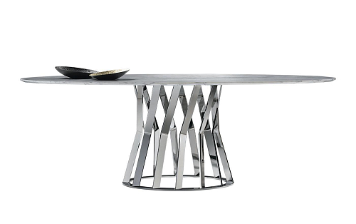 Ray Chrome Italian Dining Table