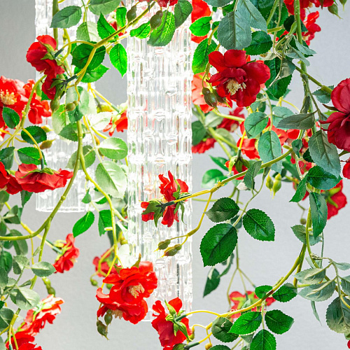 Red Roses Small Handcrafted Chandelier