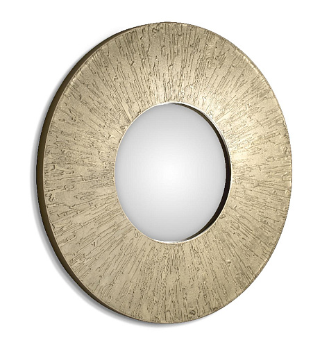 Round Brass Accent Bold Mirror