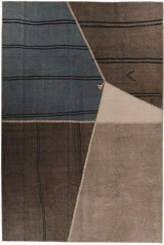 Patchwork Hemp Brown / Grey Flatwoven Rug