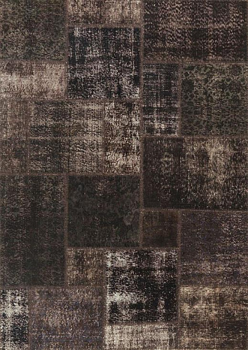 Dark Brown Patchwork Luxury Rug