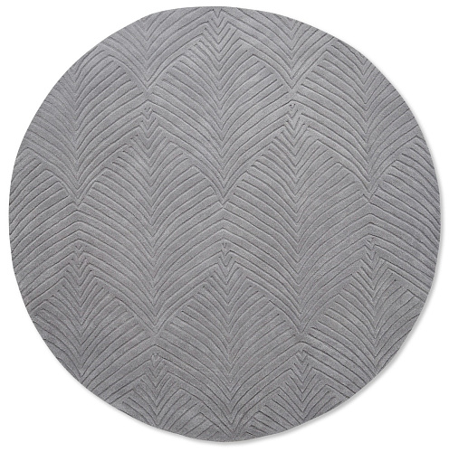 Grey Wool Circle Modern Hand Woven Rug