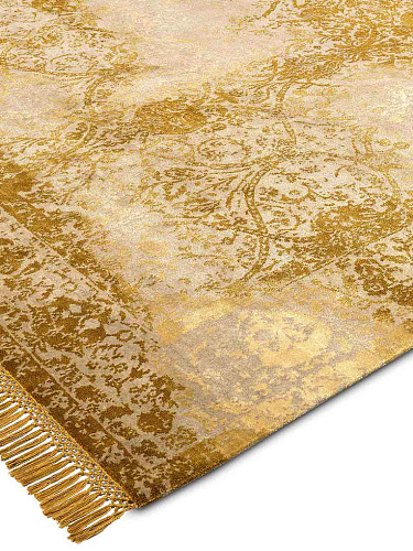 Gold Hand-Knotted Wool / Silk Rug