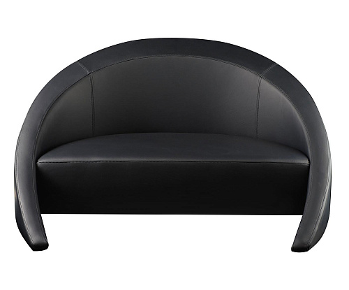 Rusty Black Leather Sofa