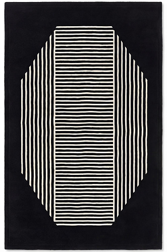 Octagon Lines Dark Handmade Rug
