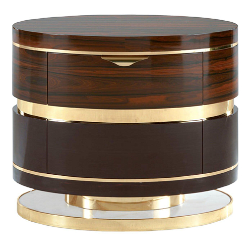 Elegance Dark Round Italian Bedside Table
