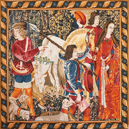 Wounded Unicorn Handwoven Tapestry