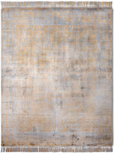 Light Blue Hand-Knotted Silk Rug